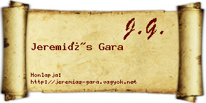 Jeremiás Gara névjegykártya